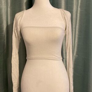 White Acubi-style long sleeve top